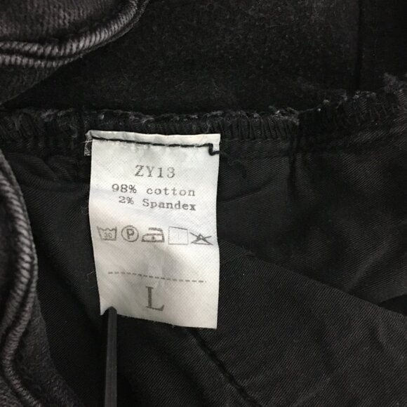 ZY13 Winter Jean Black Skinny Fleece Lining Size 26" Stretch front Slit Details - Picture 9 of 10